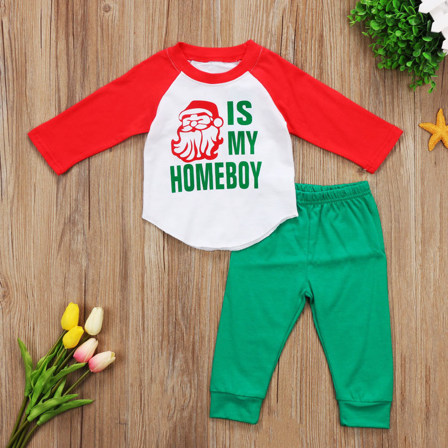 【12M-5Y】Boys Christmas Letter Print Long Sleeve Sweatshirt And Pants Set 【12M-5Y】Boys Christmas Letter Print Long Sleeve Sweatshirt And Pants Set