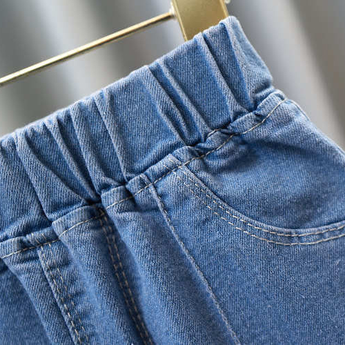 【2Y-13Y】Girl Fashion Flowers And Beads Blue Jeans 【2Y-13Y】Girl Fashion Flowers And Beads Blue Jeans