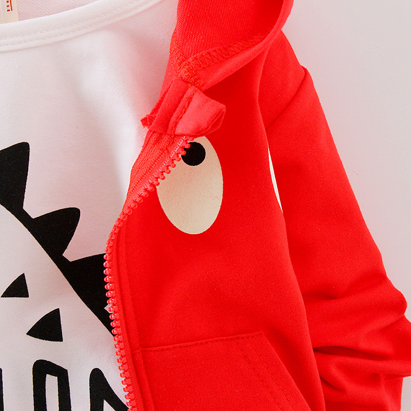 【12M-4Y】3-piece Boys Casual Dinosaur Print T-shirt & Hoodie & Pants Set 【12M-4Y】3-piece Boys Casual Dinosaur Print T-shirt & Hoodie & Pants Set