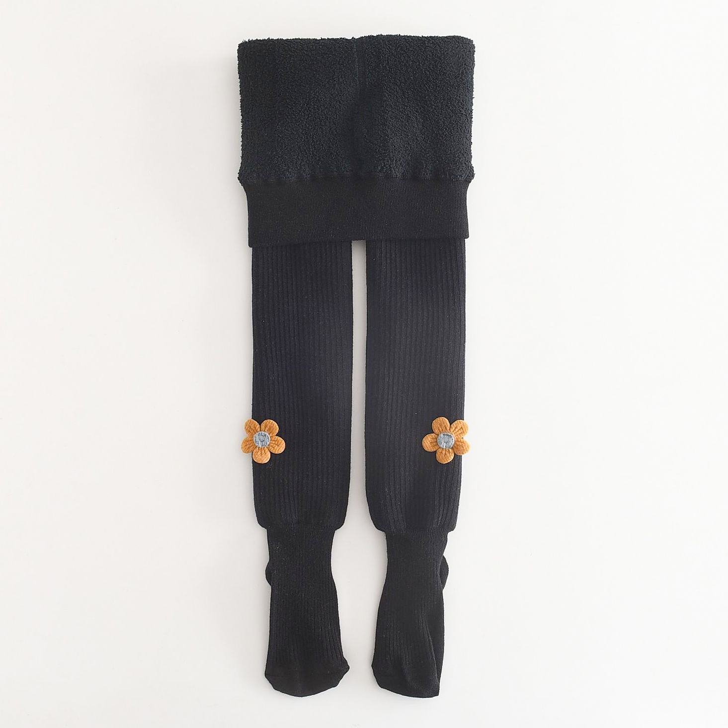 【1Y-11Y】Girls Cute Floral Embroidery Thickened Fleece Pantyhose 【1Y-11Y】Girls Cute Floral Embroidery Thickened Fleece Pantyhose