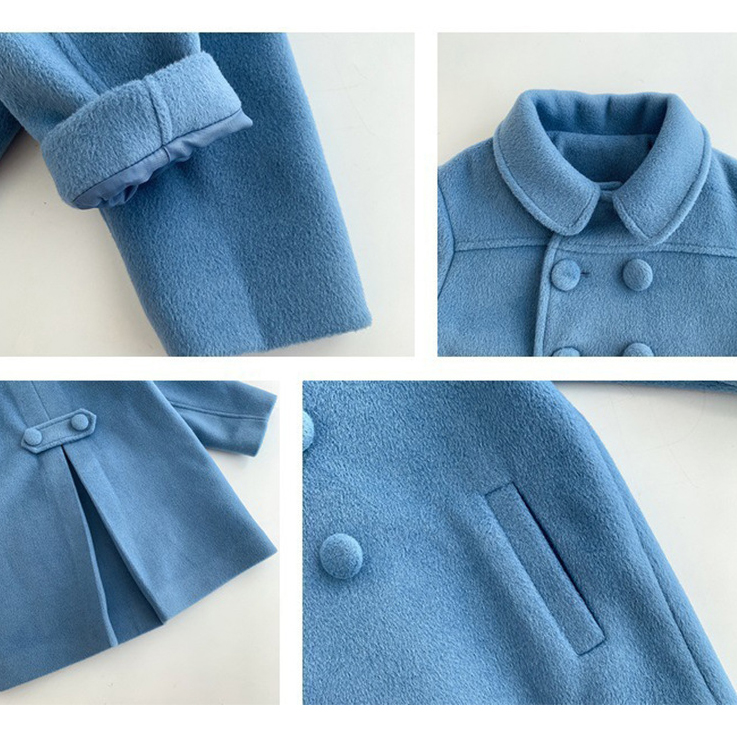 【18M-9Y】Girls Fashion Lapel Breasted Coat - 3171 【18M-9Y】Girls Fashion Lapel Breasted Coat - 3171