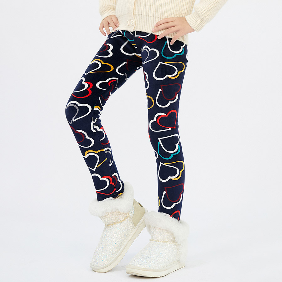 【3Y-12Y】Girls Stylish Leopard And Flowers And Cartoon Print Thickened Fleece Leggings 【3Y-12Y】Girls Stylish Leopard And Flowers And Cartoon Print Thickened Fleece Leggings