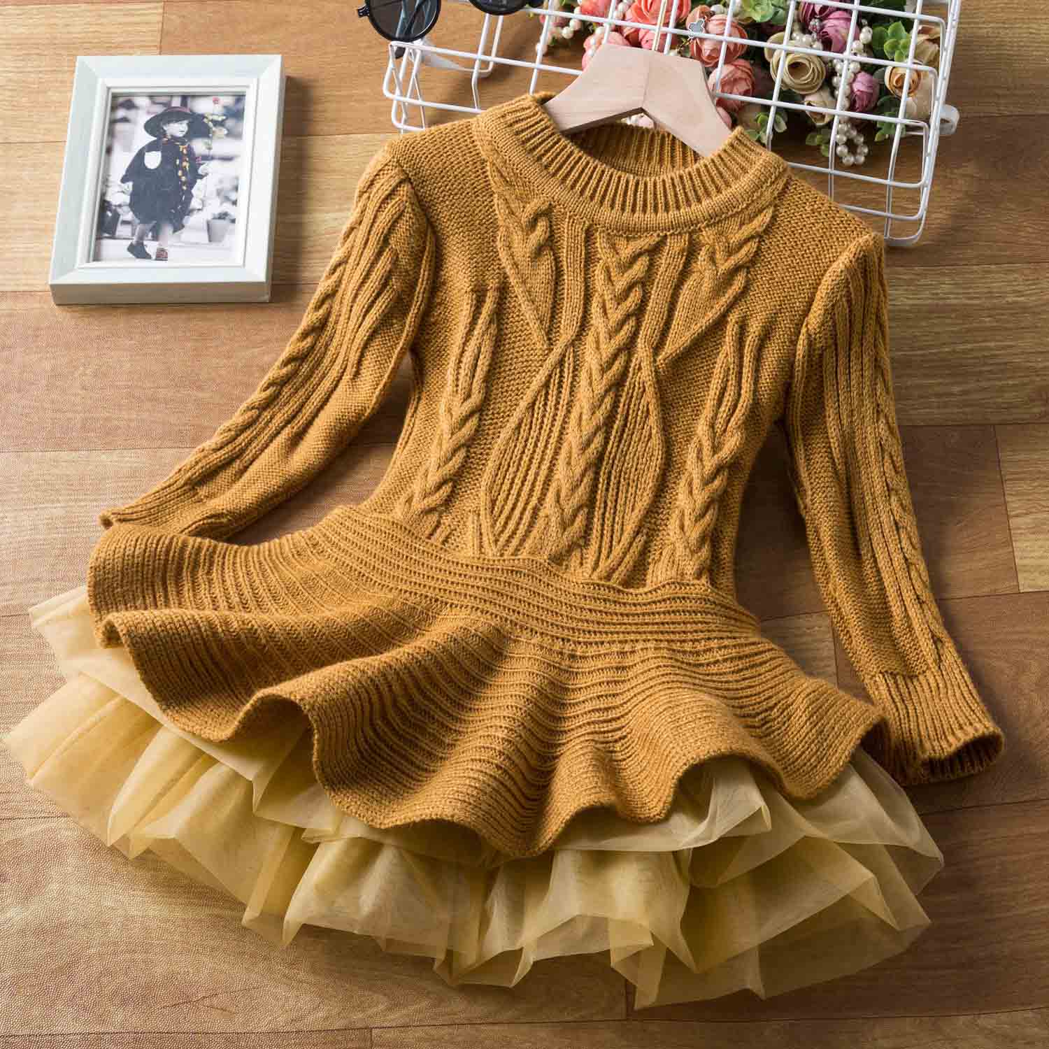 【2Y-8Y】Girl Sweet Long Sleeve Sweater - 33250 【2Y-8Y】Girl Sweet Long Sleeve Sweater - 33250