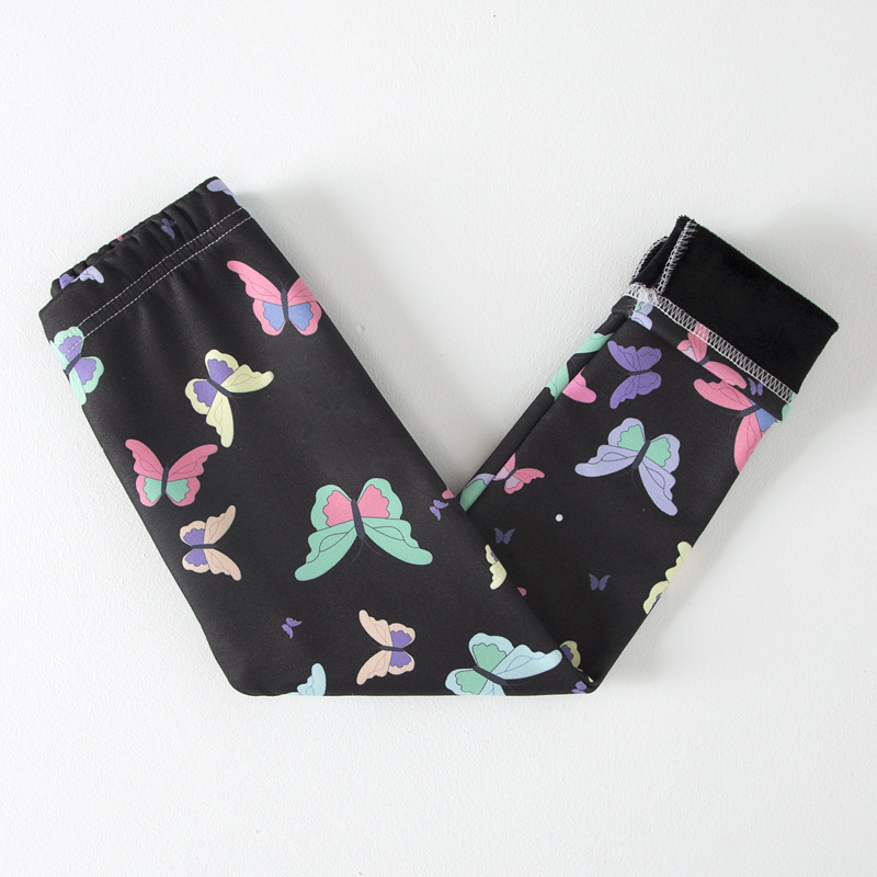 【2Y-13Y】Girls Casual Butterfly & Houndstooth & Flowers Fleece Leggings 【2Y-13Y】Girls Casual Butterfly & Houndstooth & Flowers Fleece Leggings