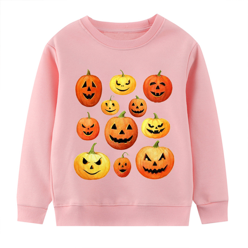 【2Y-9Y】Kids Casual Luminous Halloween Pumpkin Print Long Sleeve Sweatshirt 【2Y-9Y】Kids Casual Luminous Halloween Pumpkin Print Long Sleeve Sweatshirt
