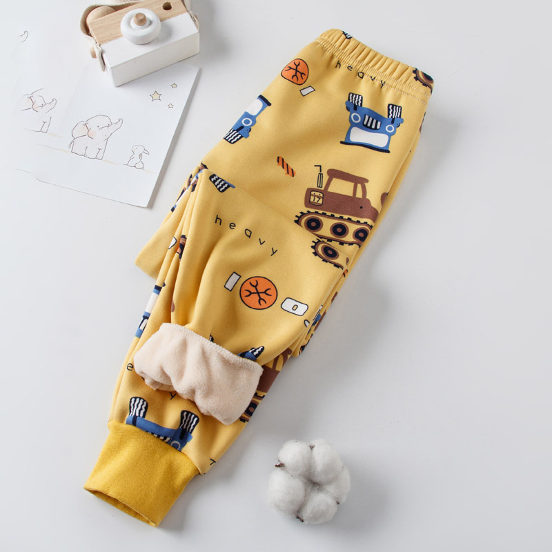 【18M-13Y】Kids Casual Cartoon Print Fleece Pants 【18M-13Y】Kids Casual Cartoon Print Fleece Pants