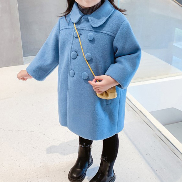 【18M-9Y】Girls Fashion Lapel Breasted Coat - 3171 【18M-9Y】Girls Fashion Lapel Breasted Coat - 3171