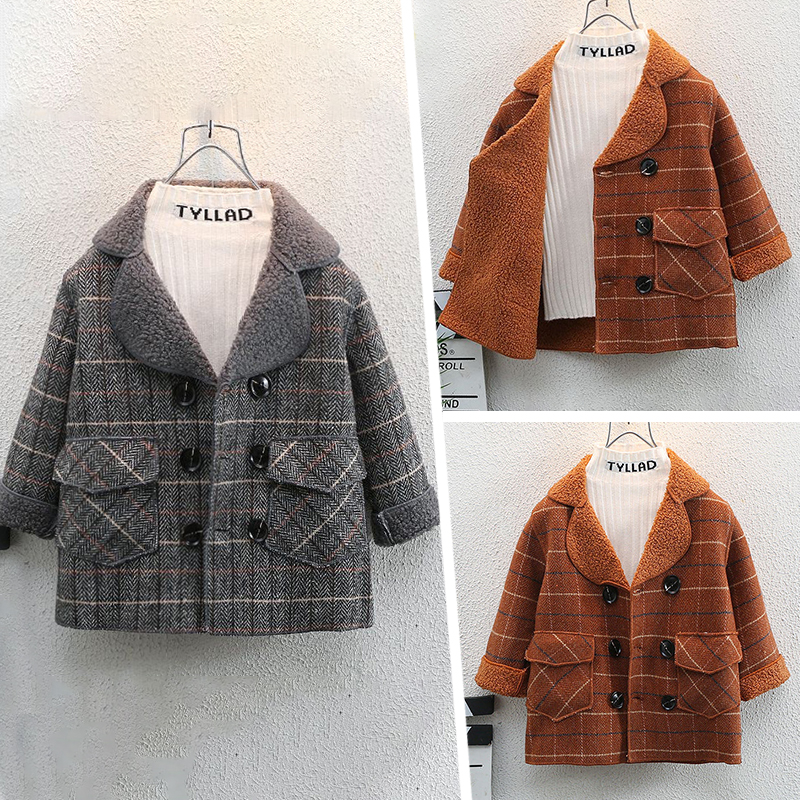 【18M-12Y】Boys Casual Thick Fleece Plaid Jacket 【18M-12Y】Boys Casual Thick Fleece Plaid Jacket
