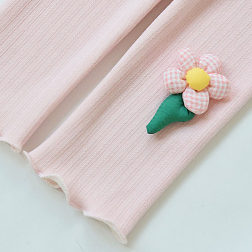 【12M-8Y】Girls Cute Dimensional Floral Pattern Comfortable Fleece Leggings 【12M-8Y】Girls Cute Dimensional Floral Pattern Comfortable Fleece Leggings