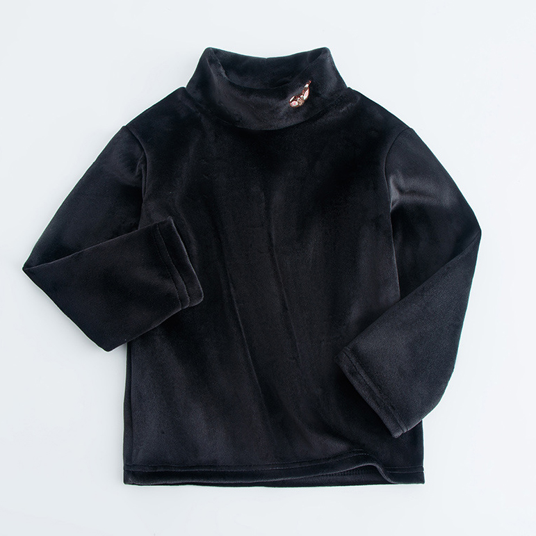 【3Y-12Y】Kids Casual Cartoon Bear Embroidered Half Turtleneck Fleece T-Shirt 【3Y-12Y】Kids Casual Cartoon Bear Embroidered Half Turtleneck Fleece T-Shirt