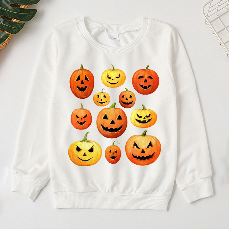 【2Y-9Y】Kids Casual Luminous Halloween Pumpkin Print Long Sleeve Sweatshirt 【2Y-9Y】Kids Casual Luminous Halloween Pumpkin Print Long Sleeve Sweatshirt