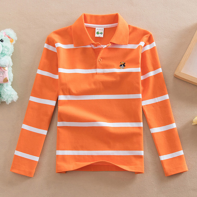 【18M-13Y】Boys Casual Striped Cotton Fabric Long Sleeve Polo Shirt 【18M-13Y】Boys Casual Striped Cotton Fabric Long Sleeve Polo Shirt