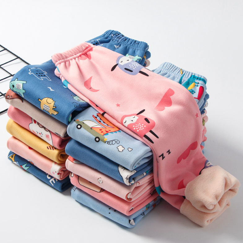 【18M-13Y】Kids Casual Cartoon Print Fleece Pants 【18M-13Y】Kids Casual Cartoon Print Fleece Pants