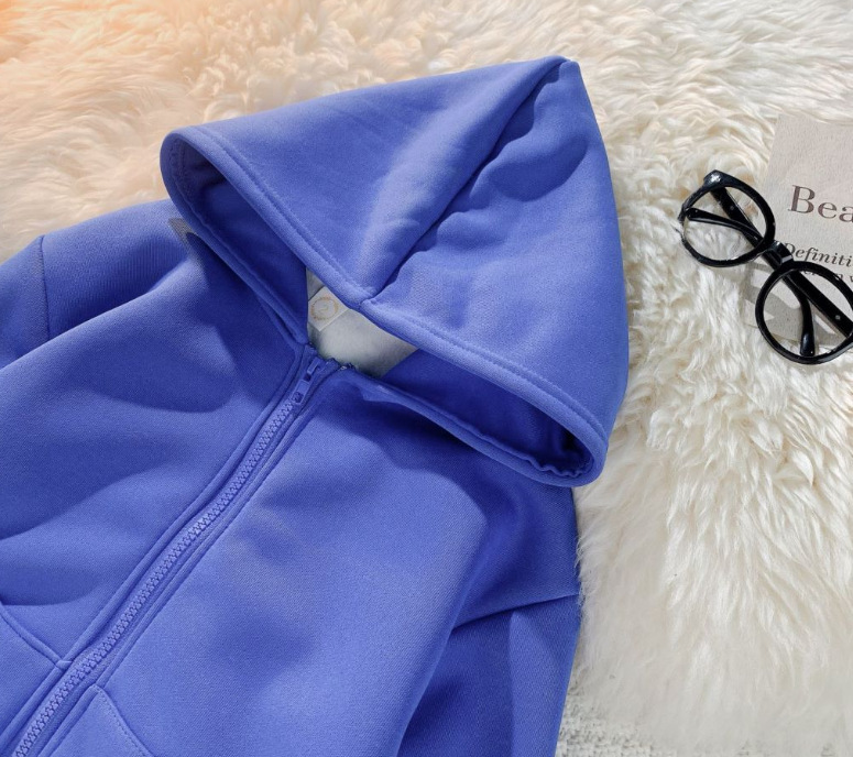 【18M-12Y】Kids Casual Thickened Fleece Hooded Sweatshirt