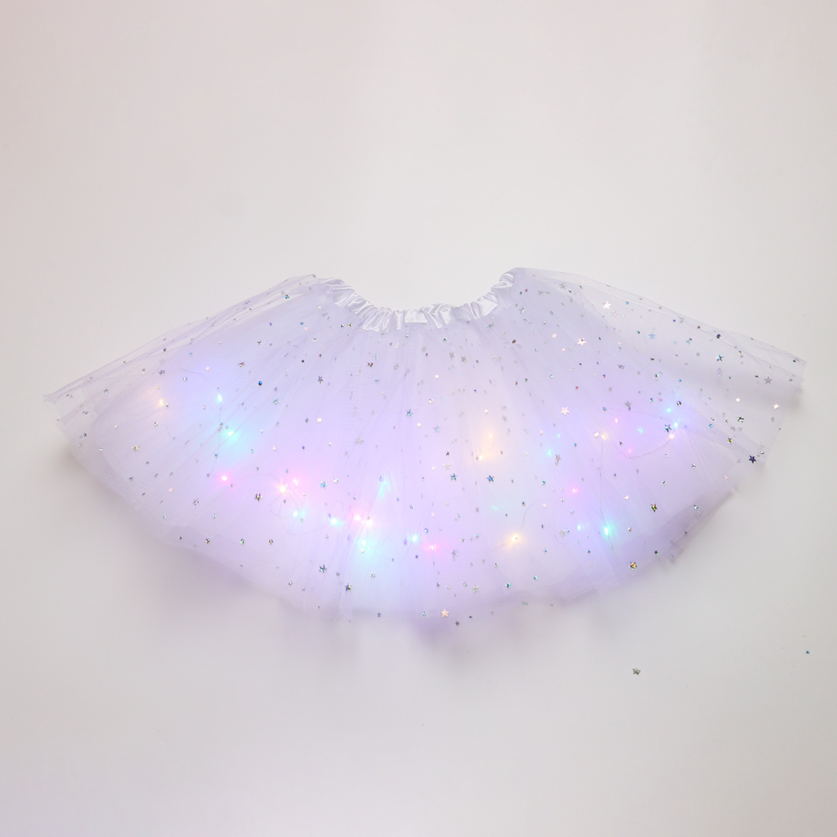 【18M-7Y】Girl LED Glowing Mesh Skirt 【18M-7Y】Girl LED Glowing Mesh Skirt