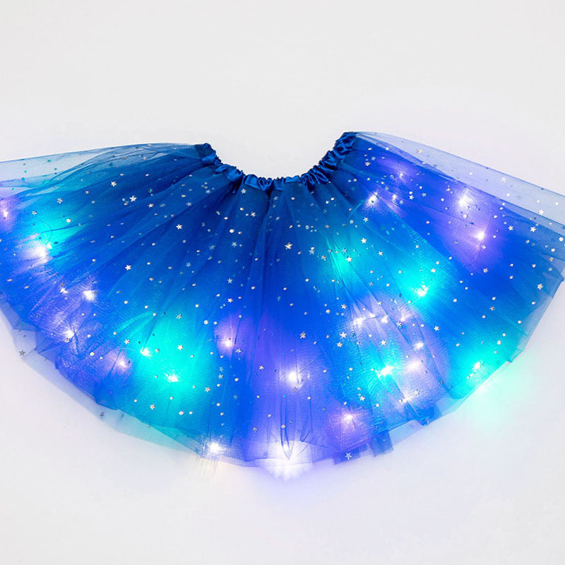 【18M-7Y】Girl LED Glowing Mesh Skirt 【18M-7Y】Girl LED Glowing Mesh Skirt