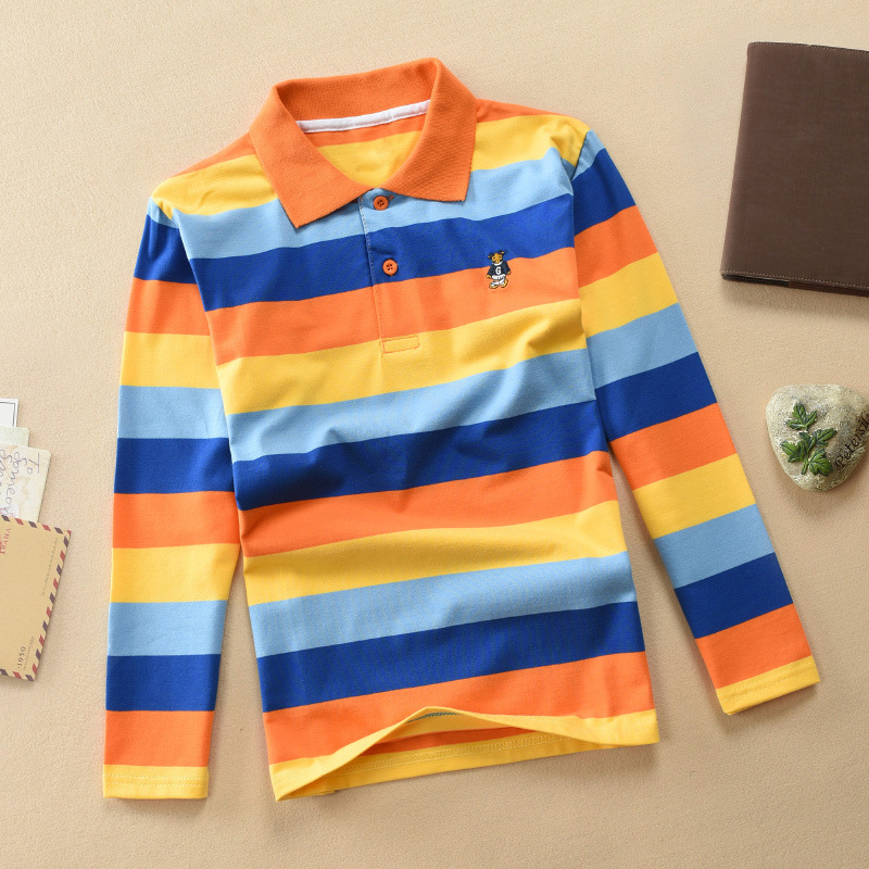 【18M-12Y】Boys Casual Striped Cotton Fabric Long Sleeve Polo Shirt 【18M-12Y】Boys Casual Striped Cotton Fabric Long Sleeve Polo Shirt
