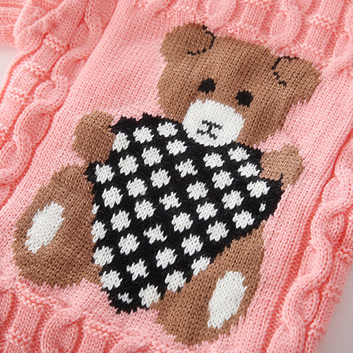【18M-9Y】Kids Fashion Bear Pattern High Quality Fleece Thickened Funnel Neck Sweater - 9108 【18M-9Y】Kids Fashion Bear Pattern High Quality Fleece Thickened Funnel Neck Sweater - 9108