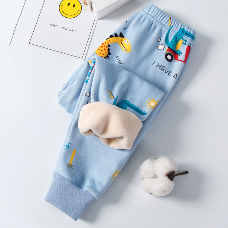 【18M-13Y】Kids Casual Cartoon Print Fleece Pants 【18M-13Y】Kids Casual Cartoon Print Fleece Pants