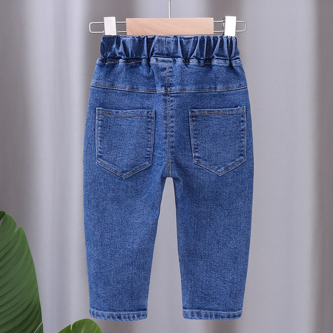 【12M-5Y】Girls Cute Bunny And Cartoon Embroidery Blue Jeans 【12M-5Y】Girls Cute Bunny And Cartoon Embroidery Blue Jeans