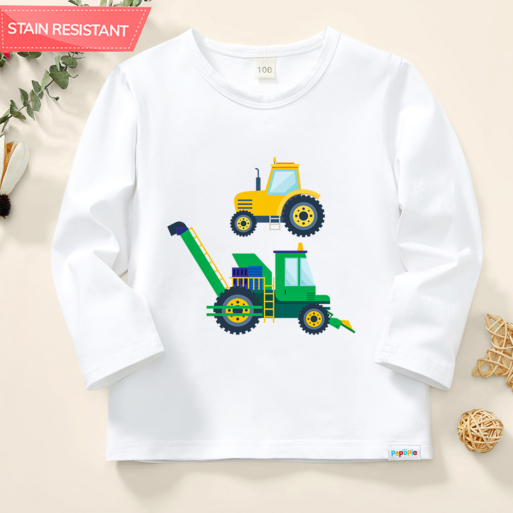 【12M-9Y】Boys Agricultural Combines Print Cotton Stain Resistant Long Sleeve T-shirt 【12M-9Y】Boys Agricultural Combines Print Cotton Stain Resistant Long Sleeve T-shirt