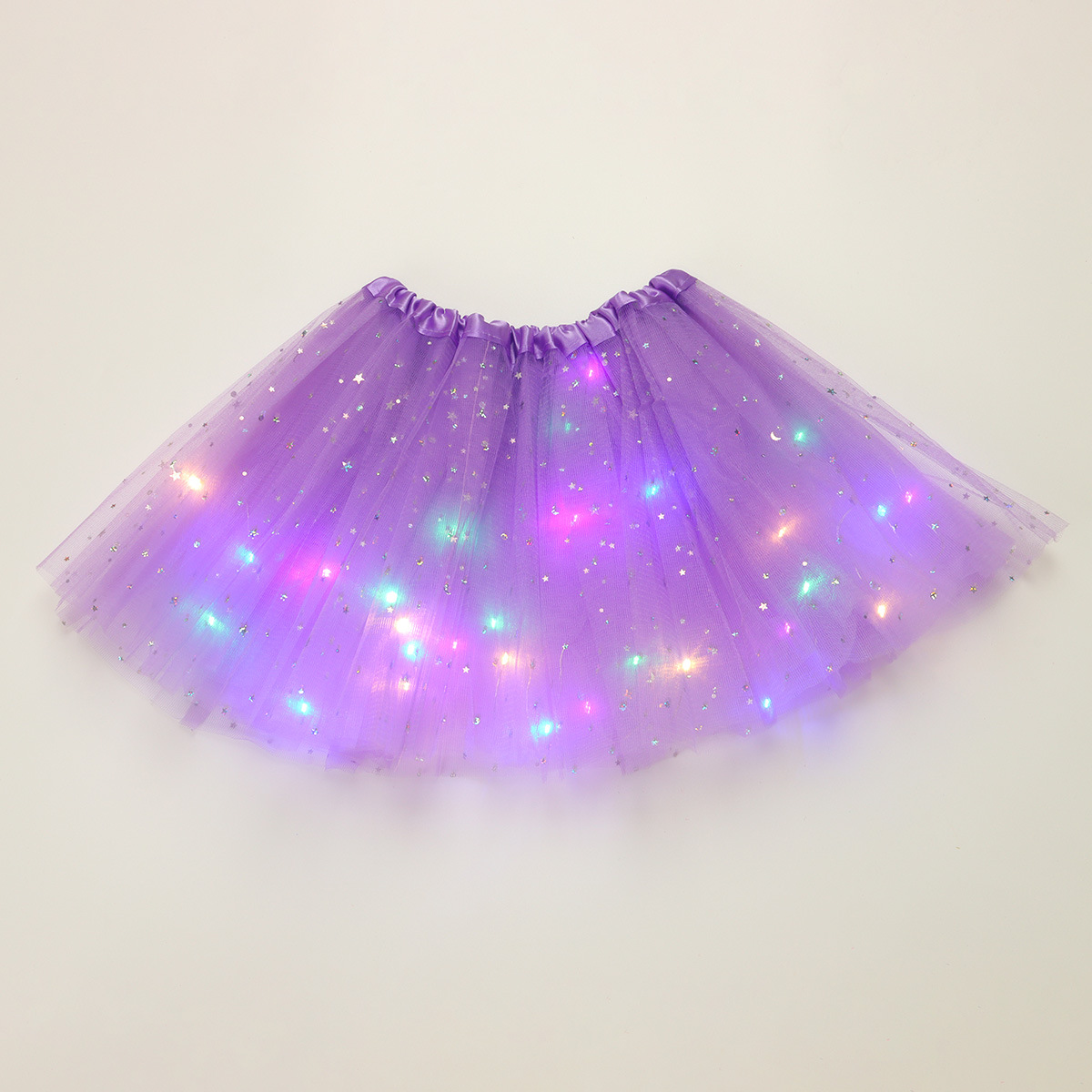【18M-7Y】Girl LED Glowing Mesh Skirt 【18M-7Y】Girl LED Glowing Mesh Skirt
