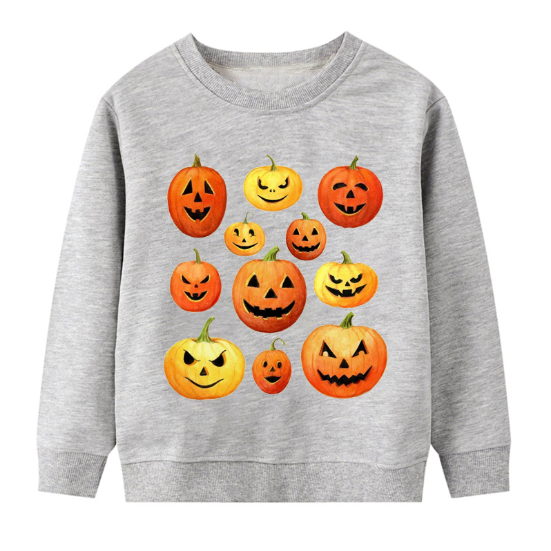 【2Y-9Y】Kids Casual Luminous Halloween Pumpkin Print Long Sleeve Sweatshirt 【2Y-9Y】Kids Casual Luminous Halloween Pumpkin Print Long Sleeve Sweatshirt