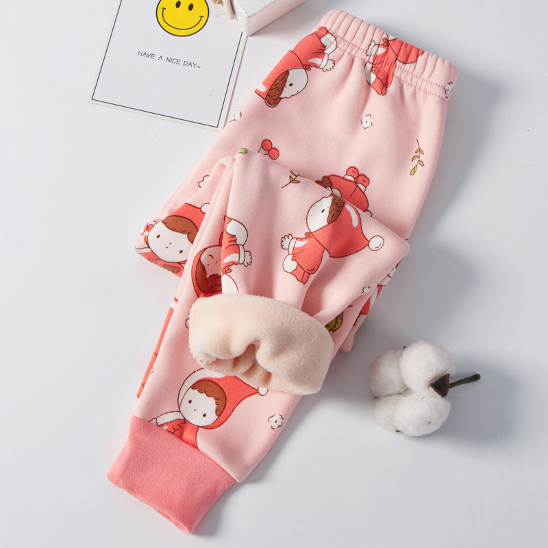【18M-13Y】Kids Casual Cartoon Print Fleece Pants 【18M-13Y】Kids Casual Cartoon Print Fleece Pants