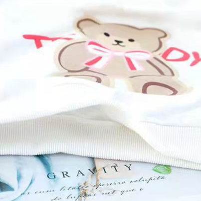 【12M-5Y】2-piece Girls Cute Bear And Letter Print Round Neck Long Sleeve Sweatshirt And Plaid Pants Set - 34423 【12M-5Y】2-piece Girls Cute Bear And Letter Print Round Neck Long Sleeve Sweatshirt And Plaid Pants Set - 34423