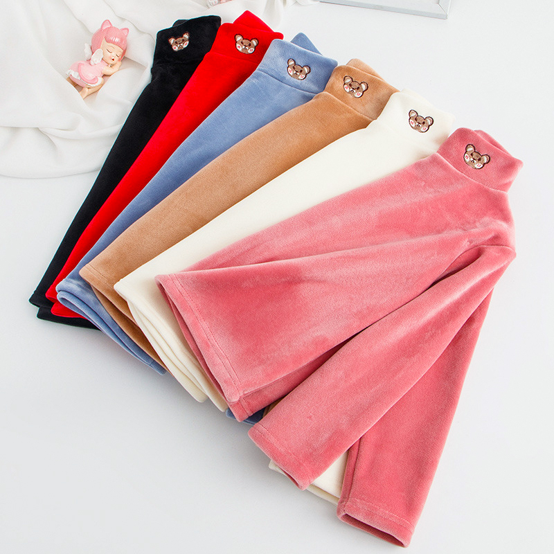 【3Y-12Y】Kids Casual Cartoon Bear Embroidered Half Turtleneck Fleece T-Shirt 【3Y-12Y】Kids Casual Cartoon Bear Embroidered Half Turtleneck Fleece T-Shirt