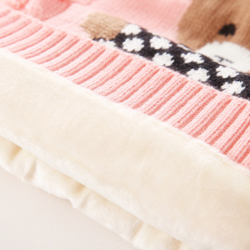 【18M-9Y】Kids Fashion Bear Pattern High Quality Fleece Thickened Funnel Neck Sweater - 9108 【18M-9Y】Kids Fashion Bear Pattern High Quality Fleece Thickened Funnel Neck Sweater - 9108