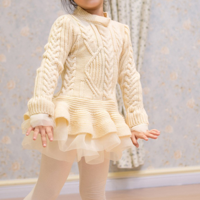 【2Y-8Y】Girl Sweet Long Sleeve Sweater - 33250 【2Y-8Y】Girl Sweet Long Sleeve Sweater - 33250