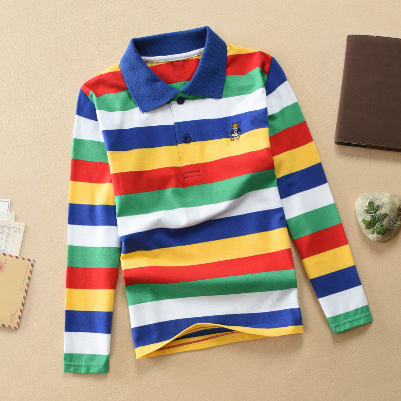 【18M-12Y】Boys Casual Striped Cotton Fabric Long Sleeve Polo Shirt 【18M-12Y】Boys Casual Striped Cotton Fabric Long Sleeve Polo Shirt