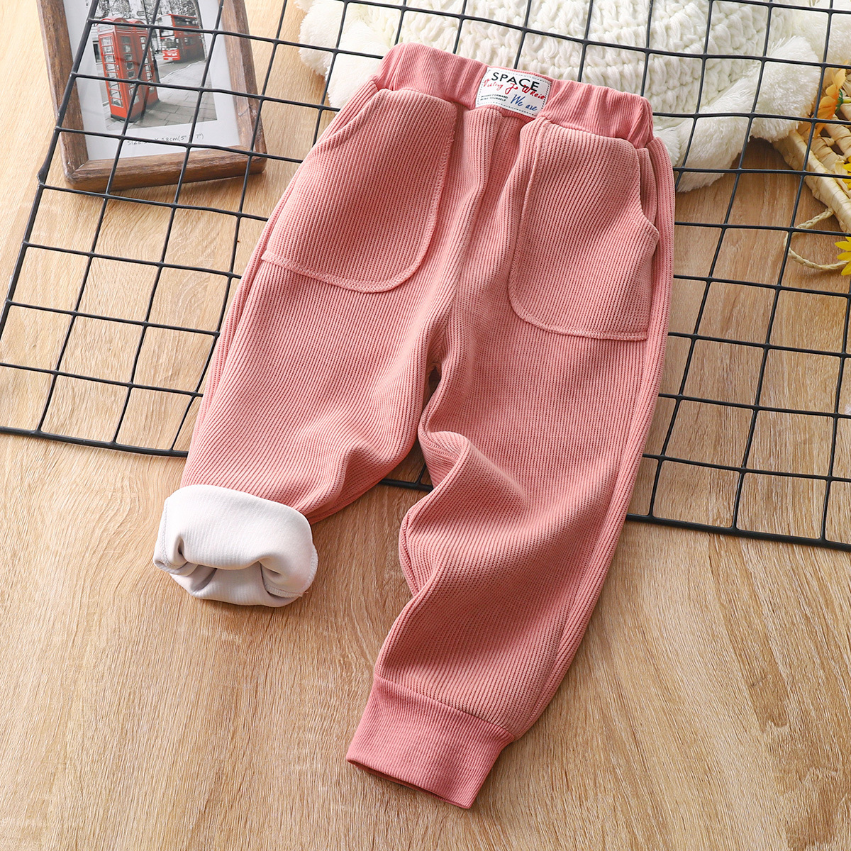 【12M-8Y】Kids Casual Pocket Design Solid Color Pants 【12M-8Y】Kids Casual Pocket Design Solid Color Pants