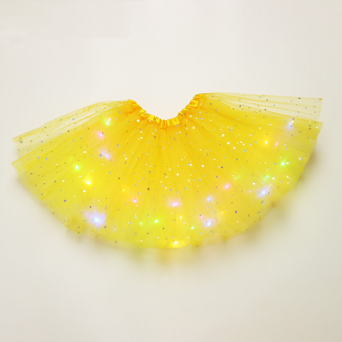 【18M-7Y】Girl LED Glowing Mesh Skirt 【18M-7Y】Girl LED Glowing Mesh Skirt