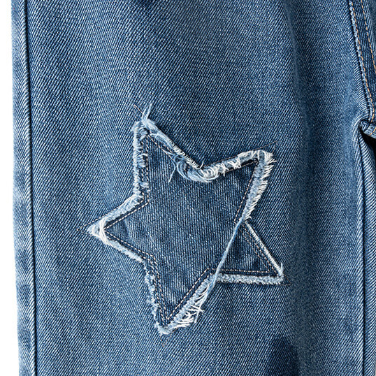 【3Y-12Y】Girls Fashion Star Embroidered Blue Jeans 【3Y-12Y】Girls Fashion Star Embroidered Blue Jeans