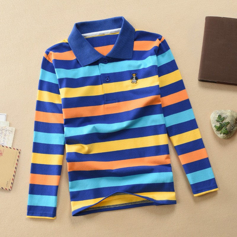 【18M-12Y】Boys Casual Striped Cotton Fabric Long Sleeve Polo Shirt 【18M-12Y】Boys Casual Striped Cotton Fabric Long Sleeve Polo Shirt