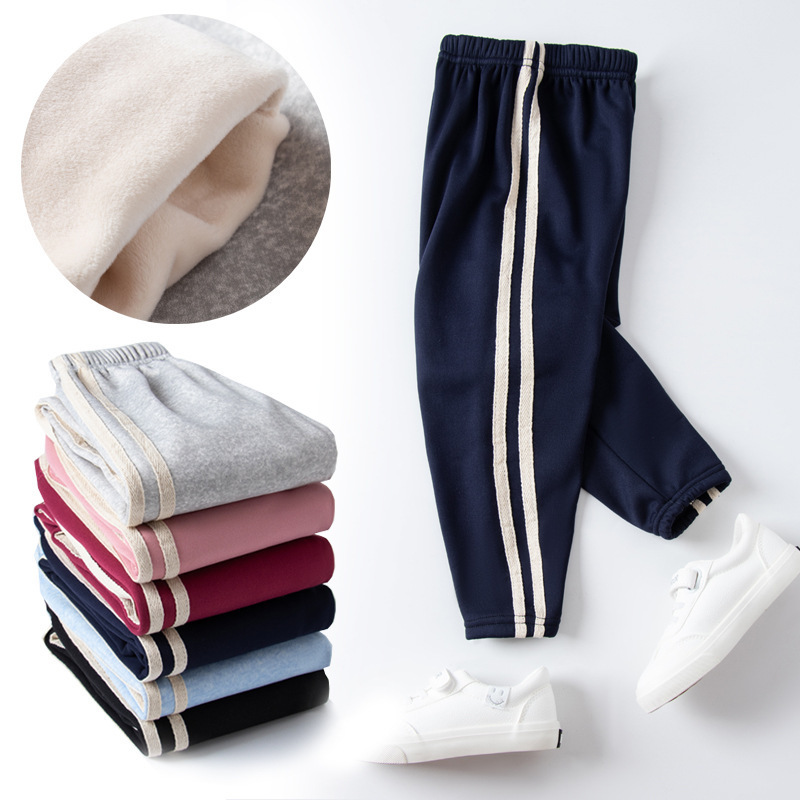 【2Y-13Y】Boys And Girls Fashion Casual Webbing Fleece Pants 【2Y-13Y】Boys And Girls Fashion Casual Webbing Fleece Pants