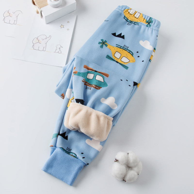 【18M-13Y】Kids Casual Cartoon Print Fleece Pants 【18M-13Y】Kids Casual Cartoon Print Fleece Pants