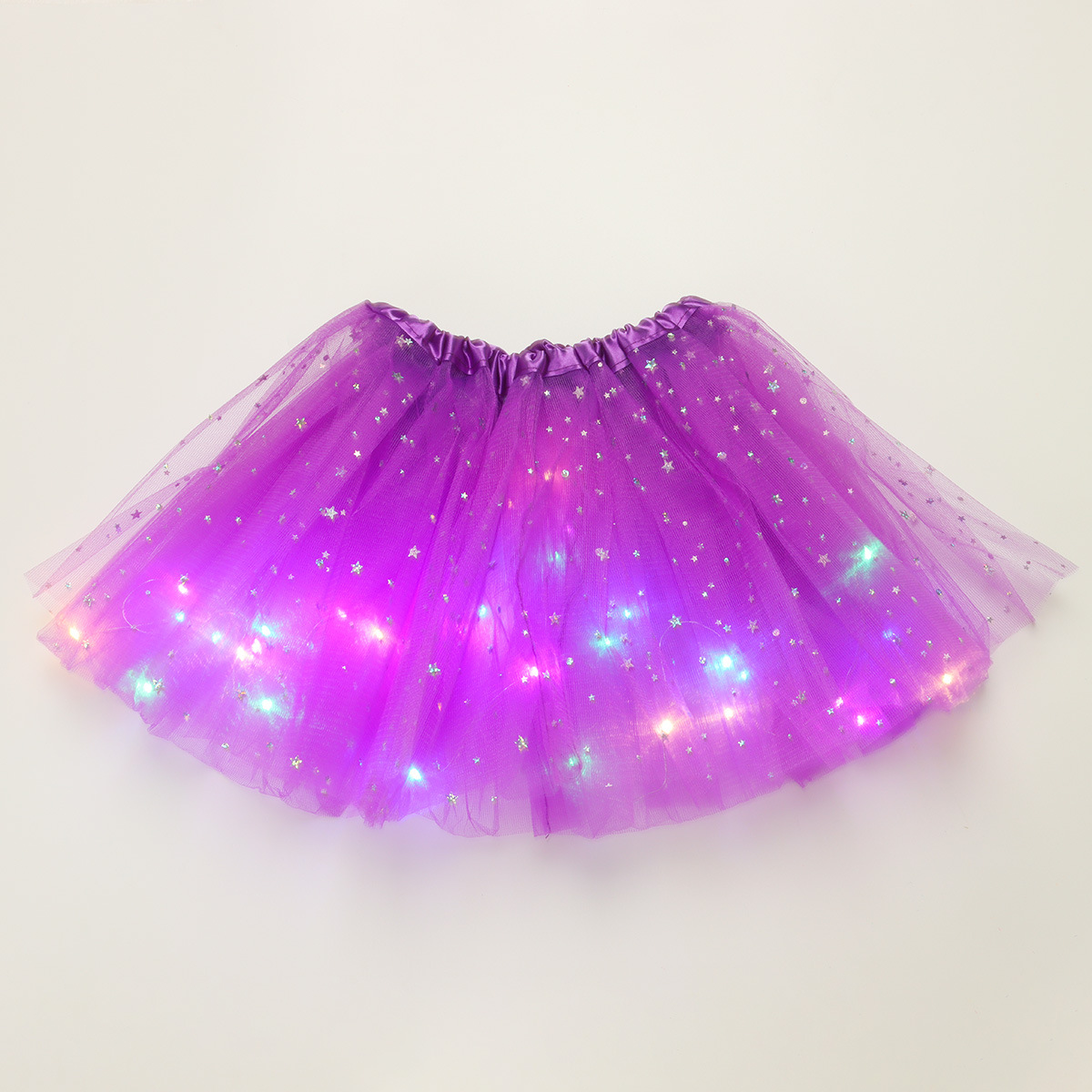 【18M-7Y】Girl LED Glowing Mesh Skirt 【18M-7Y】Girl LED Glowing Mesh Skirt