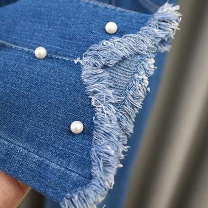 【2Y-13Y】Girl Fashion Flowers And Beads Blue Jeans 【2Y-13Y】Girl Fashion Flowers And Beads Blue Jeans