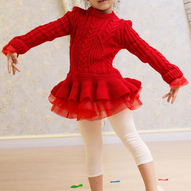 【2Y-8Y】Girl Sweet Long Sleeve Sweater - 33250 【2Y-8Y】Girl Sweet Long Sleeve Sweater - 33250