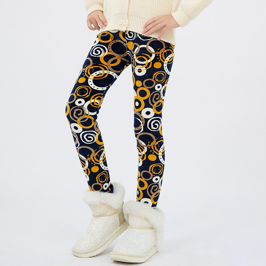 【3Y-12Y】Girls Stylish Leopard And Flowers And Cartoon Print Thickened Fleece Leggings 【3Y-12Y】Girls Stylish Leopard And Flowers And Cartoon Print Thickened Fleece Leggings