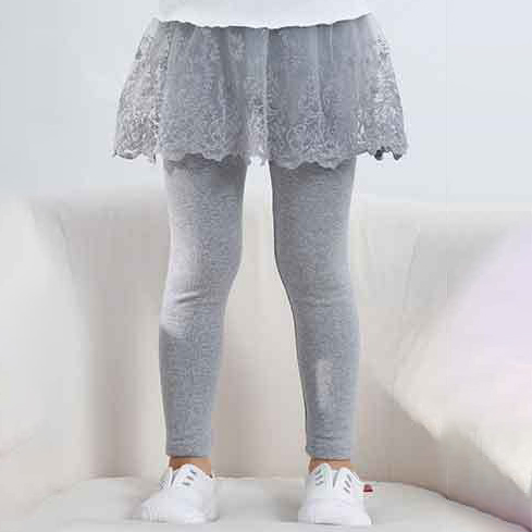【18M-6Y】Girls Cute Floral Embroidered Lace Skirt Fake Two Piece Leggings 【18M-6Y】Girls Cute Floral Embroidered Lace Skirt Fake Two Piece Leggings