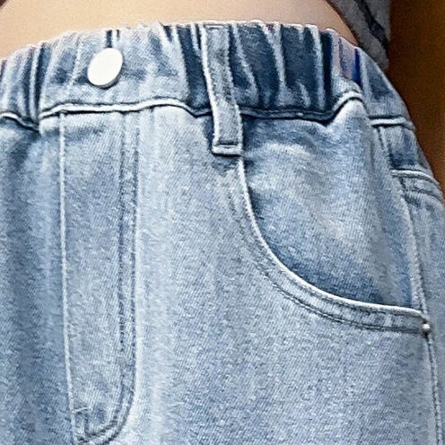 【4Y-12Y】Girls Fashion Heart Shape Embroidered Blue Jeans 【4Y-12Y】Girls Fashion Heart Shape Embroidered Blue Jeans