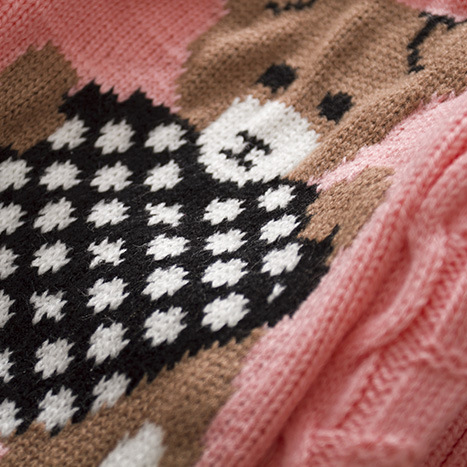 【18M-8Y】Kids Bear Pattern High Neckline Sweater - 3107 【18M-8Y】Kids Bear Pattern High Neckline Sweater - 3107