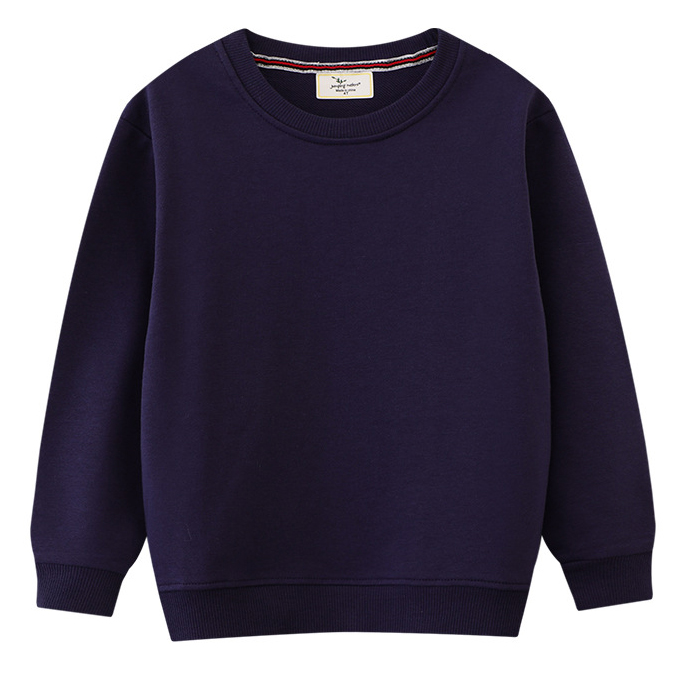 【18M-7Y】Kids Simple Solid Color Cotton Round Neck Long Sleeve Sweatshirt 【18M-7Y】Kids Simple Solid Color Cotton Round Neck Long Sleeve Sweatshirt