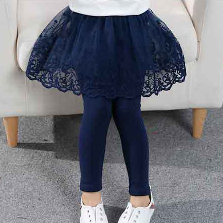 【18M-6Y】Girls Cute Floral Embroidered Lace Skirt Fake Two Piece Leggings 【18M-6Y】Girls Cute Floral Embroidered Lace Skirt Fake Two Piece Leggings