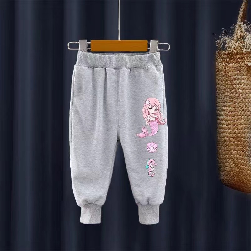 【18M-11Y】2-piece Girls Cute Mermaid Print Sweatshirt And Pants Set - 34287 【18M-11Y】2-piece Girls Cute Mermaid Print Sweatshirt And Pants Set - 34287