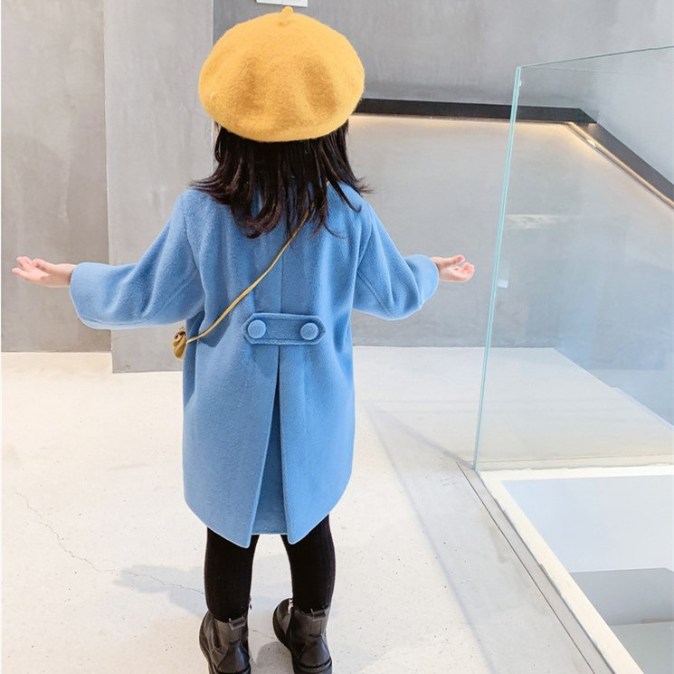 【18M-9Y】Girls Fashion Lapel Breasted Coat - 3171 【18M-9Y】Girls Fashion Lapel Breasted Coat - 3171